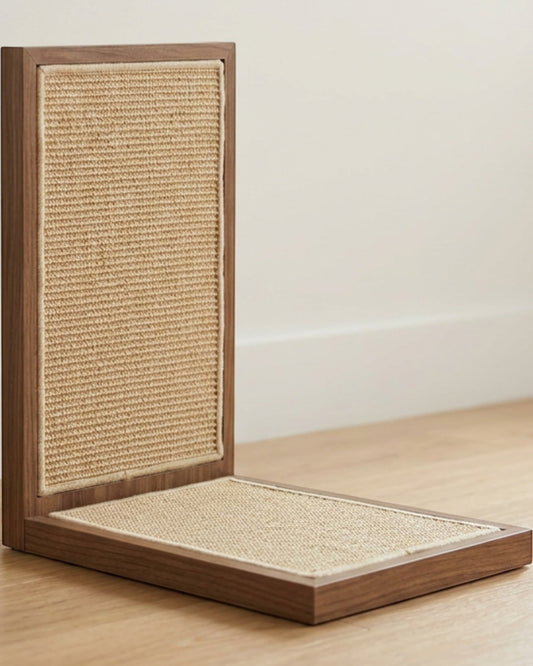 Ygbxf L-Shape Sisal Cat Scratching Board Walnut Natural - Lifestyle view