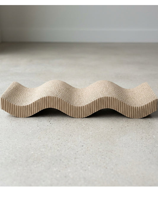 Ygbxf Reversible Wave Corrugated Cat Scratcher 24 Inch Oatmeal - Lifestyle view